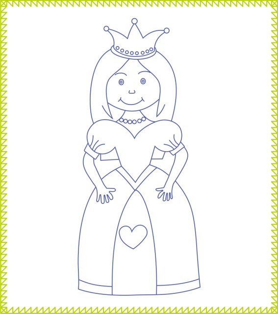 NEO315 Neonové vyšívání - princezna- neonový zelený lem