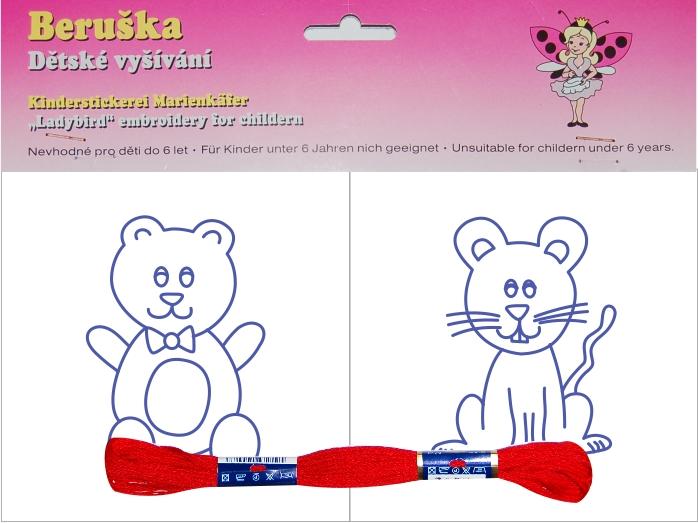 V8-5 medvěd a myška - vyšíváníčko pro začátečníky