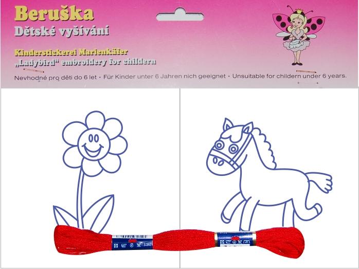 V8-6 kytka a koník - vyšíváníčko pro začátečníky