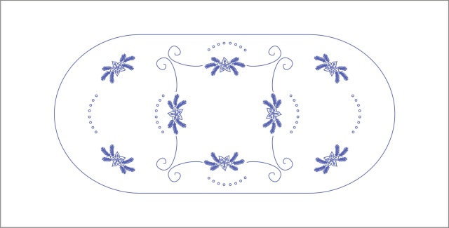 OTB13  Ubrus 75x35 cm - ovál - tesilen béžový
