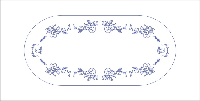 OTB14  Ubrus 75x35 cm - ovál - tesilen béžový