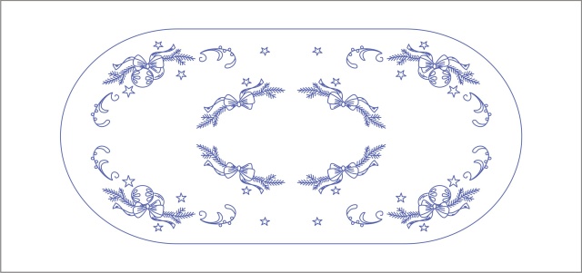 OTB17  Ubrus 75x35 cm - ovál s krajkou - tesilen béžový