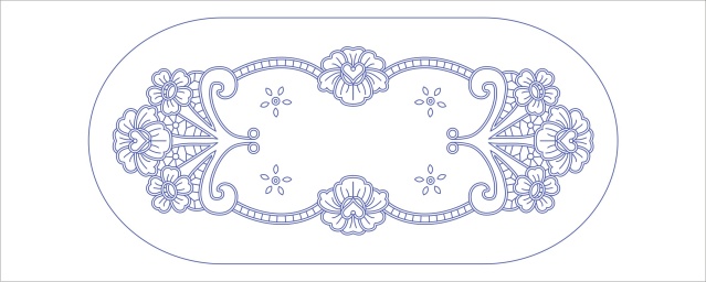 OTB20 UBRUS 75x35 cm - ovál s krajkou - tesilen béžový
