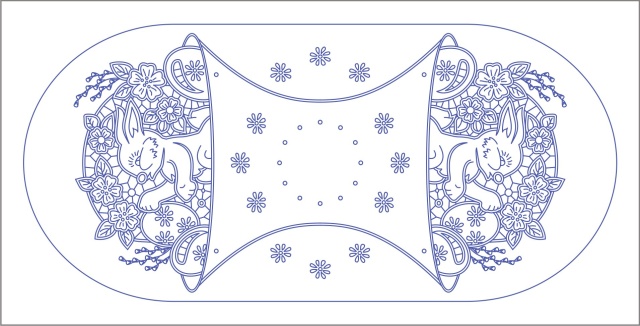 OTB21 Ubrus 75x35 cm - ovál s krajkou - tesilen béžový